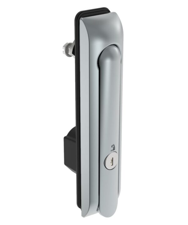 Southco Swinghandle Latch, Large Size - 150 mm (5.9 in), Without Padlock Hasp, Use with Linear Actuator, CH 300 Key, Sealed, Zinc Alloy, Satin Chrome Plated