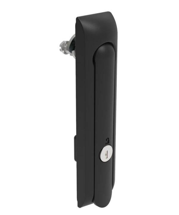 Southco Swinghandle Latch, Large Size - 150 mm (5.9 in), Without Padlock Hasp, Use with Linear Actuator, CH 333 Key, Non-Sealed, Zinc Alloy, Powder Coated, Black