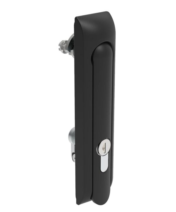 Southco Swinghandle Latch, Large Size - 150 mm (5.9 in), Without Padlock Hasp, Use with Linear Actuator, CH 751 Key DIN, Non-Sealed, Zinc Alloy, Powder Coated, Black