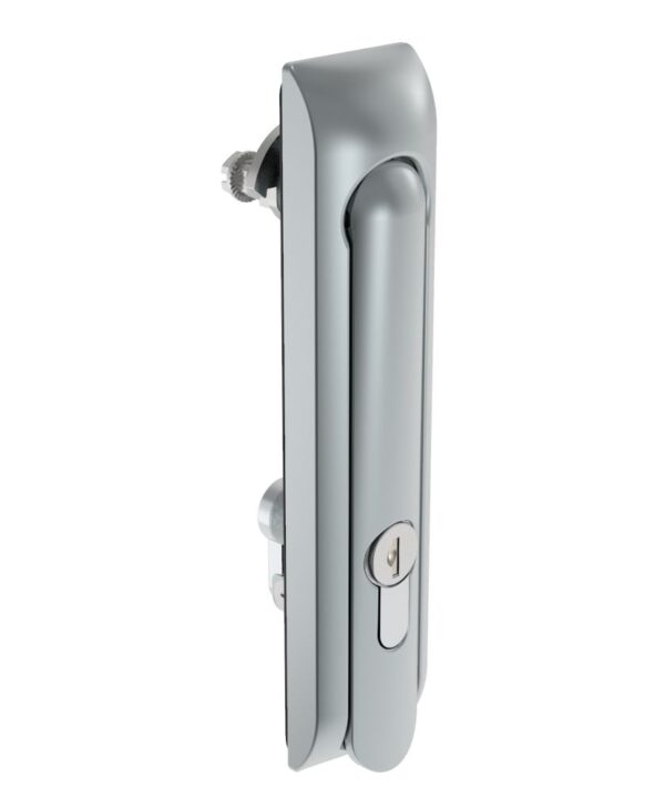 Southco Swinghandle Latch, Large Size - 150 mm (5.9 in), Without Padlock Hasp, Use with Linear Actuator, CH 300 Key DIN, Non-Sealed, Zinc Alloy, Satin Chrome Plated