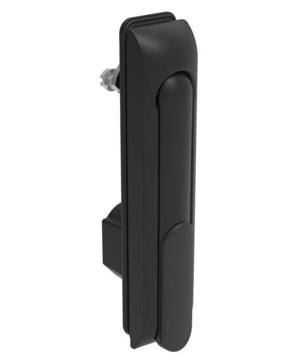 Southco Swinghandle Latch, Large Size - 150 mm (5.9 in), Without Padlock Hasp, Use with Linear Actuator, CH 333 Key DIN, Sealed, Zinc Alloy, Powder Coated, Black