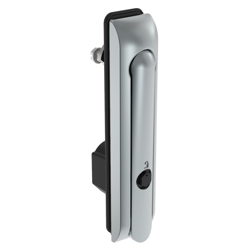 Southco Swinghandle Latch, Large Size - 150 mm (5.9 in), Without Padlock Hasp, Use with Linear Actuator, Bellcore 216 Key, Sealed, Zinc Alloy, Satin Chrome Plated