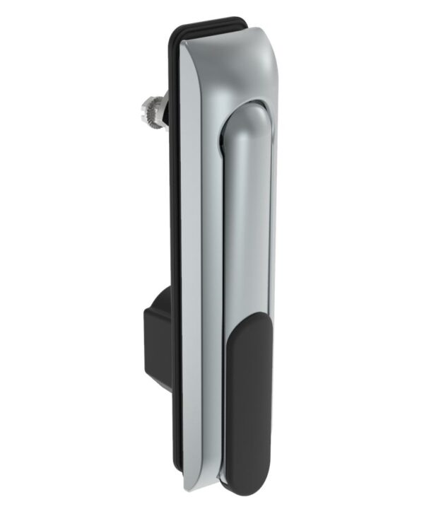 Southco Swinghandle Latch, Large Size - 150 mm (5.9 in), Without Padlock Hasp, Use with Linear Actuator, Bellcore 216 Key DIN, Sealed, Zinc Alloy, Satin Chrome Plated