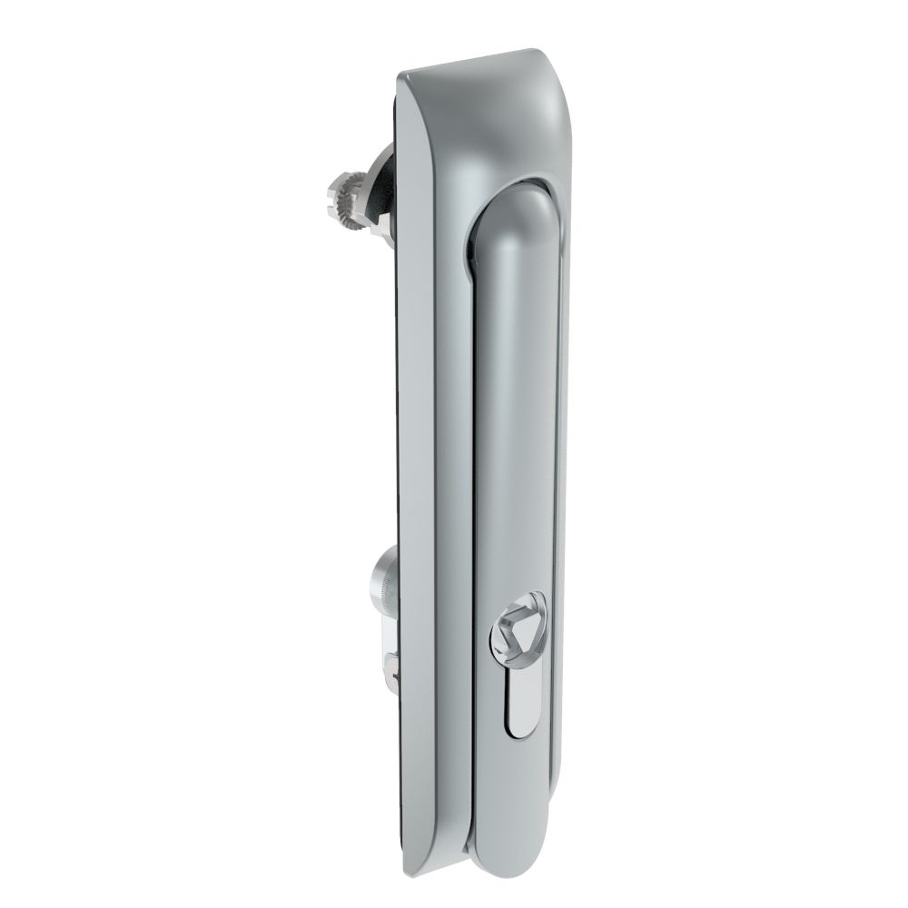 Southco Swinghandle Latch, Large Size - 150 mm (5.9 in), Without Padlock Hasp, Use with Linear Actuator, 8 mm Triangle DIN, Non-Sealed, Zinc Alloy, Satin Chrome Plated