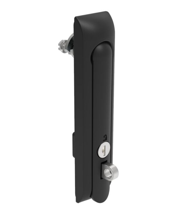 Southco Swinghandle Latch, Large Size - 150 mm (5.9 in), With Padlock Hasp, Use with Linear Actuator or as Single Point Latch, CH 751 Key (2 Keys Included), Non-Sealed, Zinc Alloy, Powder Coated, Black