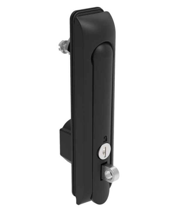 Southco Swinghandle Latch, Large Size - 150 mm (5.9 in), With Padlock Hasp, Use with Linear Actuator or as Single Point Latch, CH 751 Key (2 Keys Included), Sealed, Zinc Alloy, Powder Coated, Black