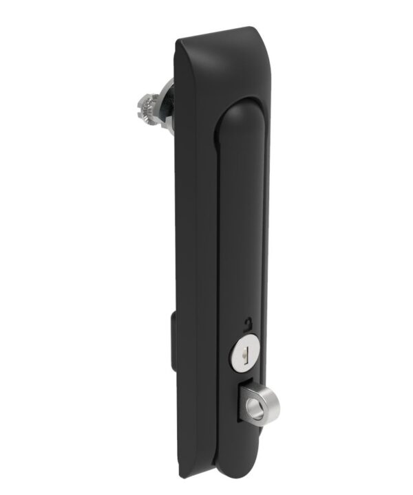 Southco Swinghandle Latch, Large Size - 150 mm (5.9 in), With Padlock Hasp, Use with Linear Actuator or as Single Point Latch, CH 333 Key, Non-Sealed, Zinc Alloy, Powder Coated, Black