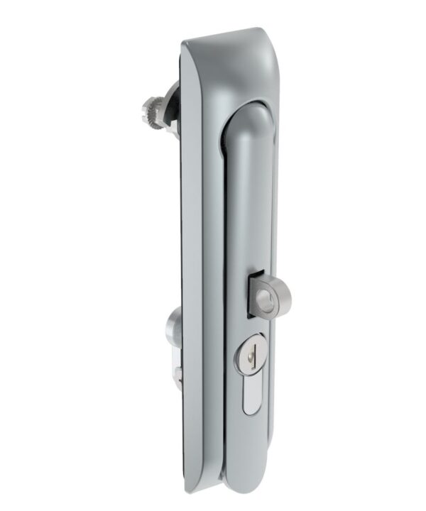 Southco Swinghandle Latch, Large Size - 150 mm (5.9 in), With Padlock Hasp, Use with Linear Actuator or as Single Point Latch, CH 300 Key DIN, Non-Sealed, Zinc Alloy, Satin Chrome Plated