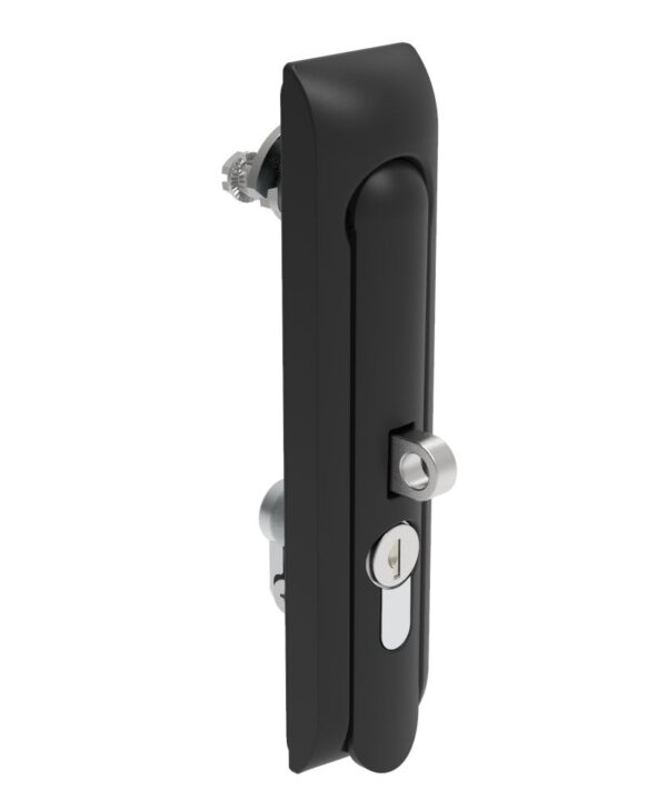 Southco Swinghandle Latch, Large Size - 150 mm (5.9 in), With Padlock Hasp, Use with Linear Actuator or as Single Point Latch, CH 300 Key DIN, Non-Sealed, Zinc Alloy, Powder Coated, Black