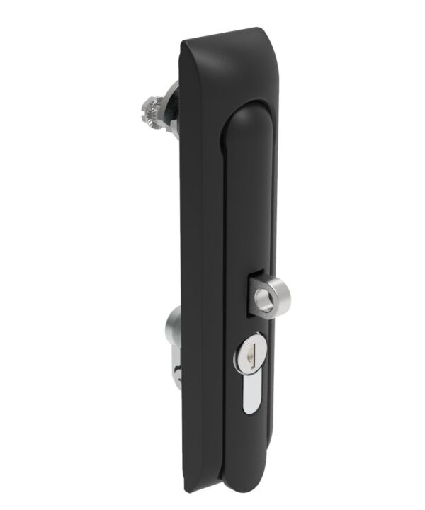 Southco Swinghandle Latch, Large Size - 150 mm (5.9 in), With Padlock Hasp, Use with Linear Actuator or as Single Point Latch, CH 333 Key DIN, Non-Sealed, Zinc Alloy, Powder Coated, Black