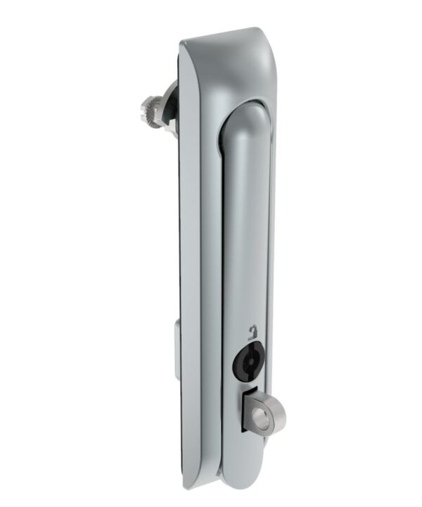 Southco Swinghandle Latch, Large Size - 150 mm (5.9 in), With Padlock Hasp, Use with Linear Actuator or as Single Point Latch, 3 mm Double Bit, Non-Sealed, Zinc Alloy, Satin Chrome Plated