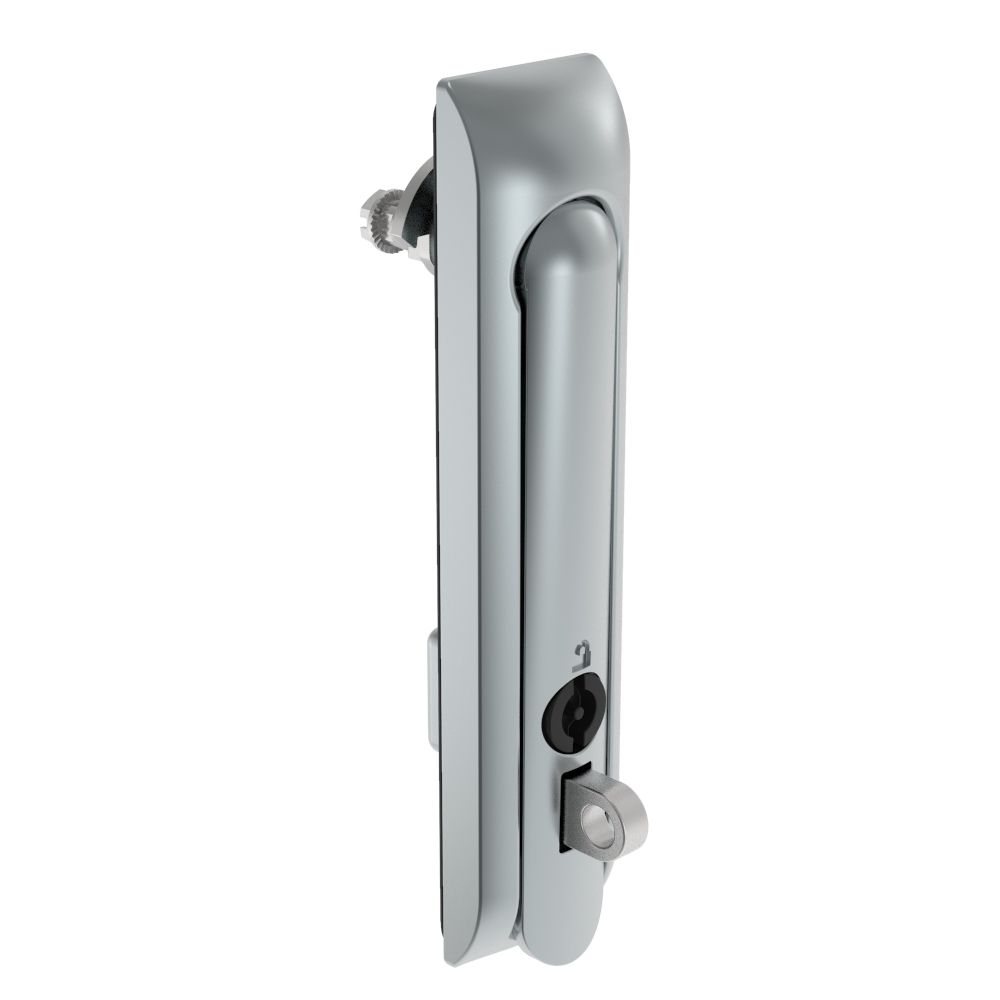 Southco Swinghandle Latch, Large Size - 150 mm (5.9 in), With Padlock Hasp, Use with Linear Actuator or as Single Point Latch, 3 mm Double Bit, Non-Sealed, Zinc Alloy, Satin Chrome Plated