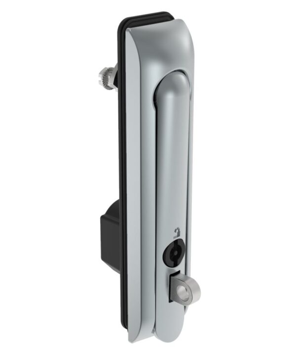 Southco Swinghandle Latch, Large Size - 150 mm (5.9 in), With Padlock Hasp, Use with Linear Actuator or as Single Point Latch, 3 mm Double Bit, Sealed, Zinc Alloy, Satin Chrome Plated