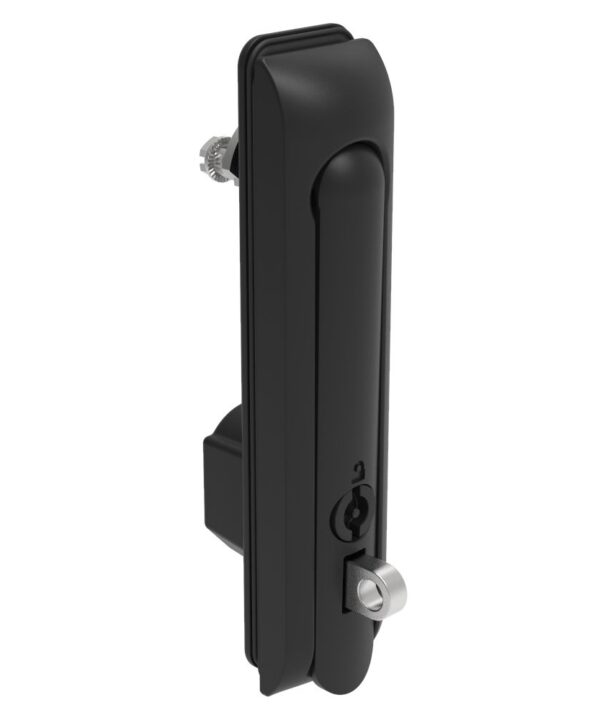 Southco Swinghandle Latch, Large Size - 150 mm (5.9 in), With Padlock Hasp, Use with Linear Actuator or as Single Point Latch, 3 mm Double Bit, Sealed, Zinc Alloy, Powder Coated, Black