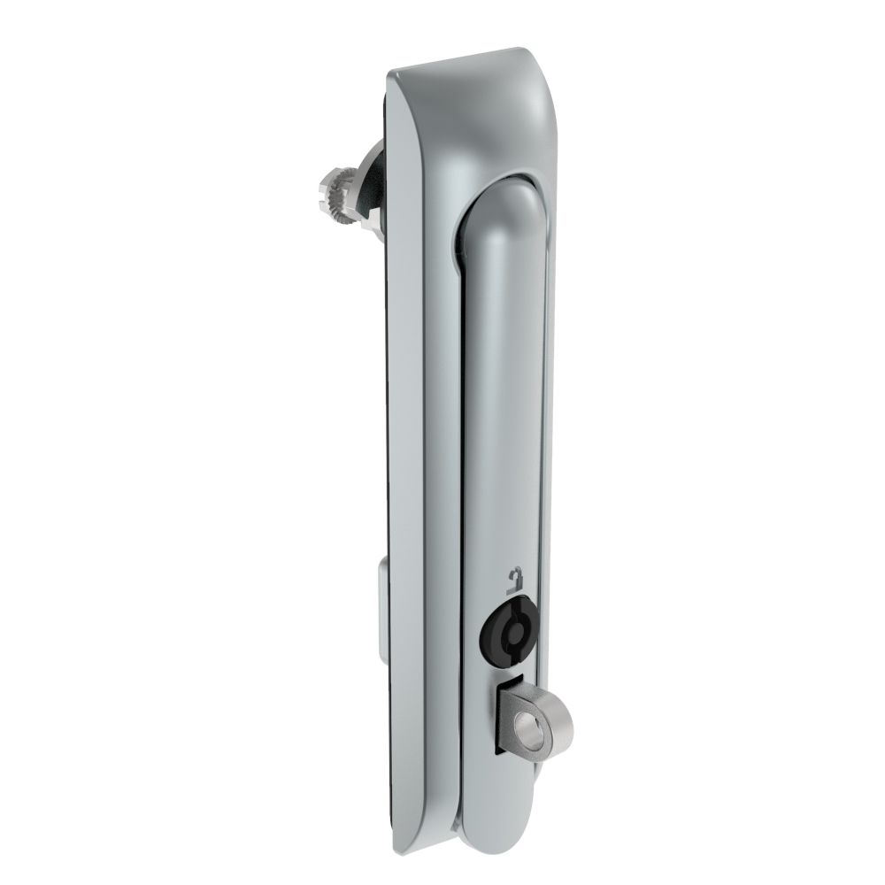 Southco Swinghandle Latch, Large Size - 150 mm (5.9 in), With Padlock Hasp, Use with Linear Actuator or as Single Point Latch, 5 mm Double Bit, Non-Sealed, Zinc Alloy, Satin Chrome Plated