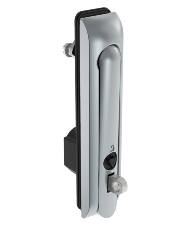 Southco Swinghandle Latch, Large Size - 150 mm (5.9 in), With Padlock Hasp, Use with Linear Actuator or as Single Point Latch, 8 mm Triangle, Sealed, Zinc Alloy, Satin Chrome Plated