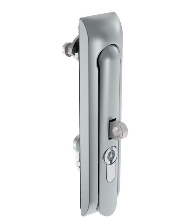 Southco Swinghandle Latch, Large Size - 150 mm (5.9 in), With Padlock Hasp, Use with Linear Actuator or as Single Point Latch, 3 mm Double Bit DIN, Non-Sealed, Zinc Alloy, Satin Chrome Plated