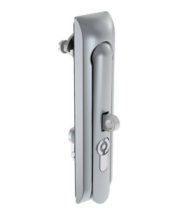 Southco Swinghandle Latch, Large Size - 150 mm (5.9 in), With Padlock Hasp, Use with Linear Actuator or as Single Point Latch, 5 mm Double Bit DIN, Non-Sealed, Zinc Alloy, Satin Chrome Plated