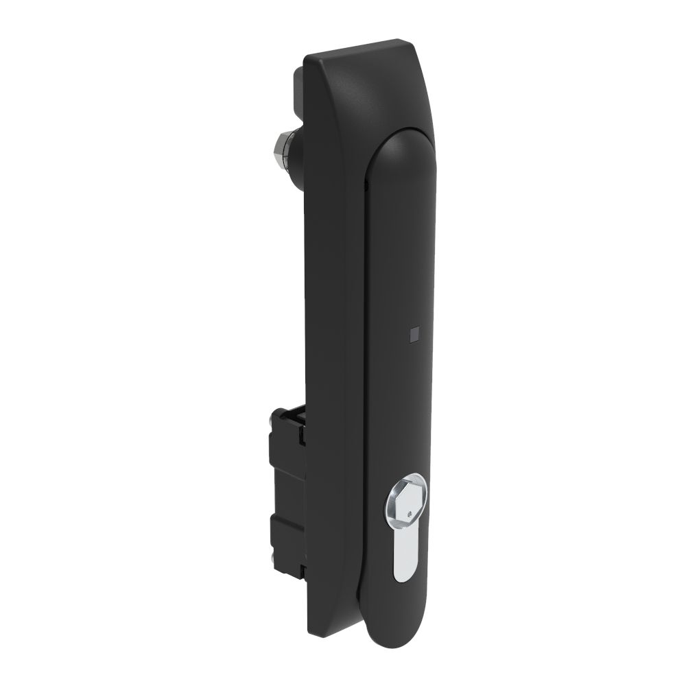 Southco Swinghandle Latch, Large Size - 150 mm (5.9 in), Lock/Unlock Handle, Use with Linear Actuator or as Single Point Latch, Bellcore 216 Key DIN, Non-Sealed, Glass filled Nylon, Black