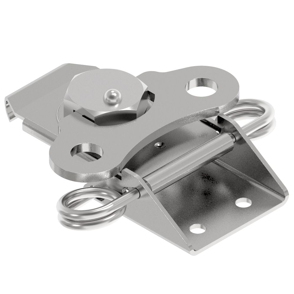 Southco Link Lock Draw Latch, Large Size, Spring Loaded, Steel, Bright