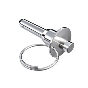 Southco LOCKWELL® Pin, Single Acting, Button - Stainless Steel, 9.530 mm Shank Dia., 63.5 mm Grip, Stainless Steel, Passivated