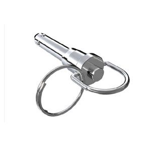 Southco LOCKWELL® Pin, Single Acting, Ring, 7.899 mm Shank Dia., 101.6 mm Grip, Stainless Steel, Passivated