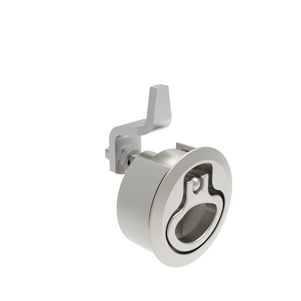 Southco Compression Latch, Medium Size, No Restriction, 2 - 12mm (.075 - . 475 in) Door thickness, 21 - 28mm or 63 -76mm (.83 - 1.10 in or 2.48 - 3.00 in) Grip, 316 Stainless Steel, Electropolished