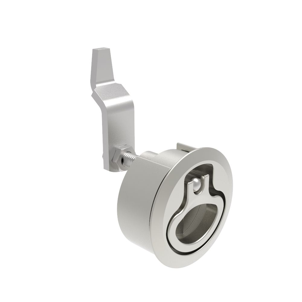Southco Compression Latch, Medium Size, No Restriction, 2 - 12mm (.075 - . 475 in) Door thickness, 27 - 40mm or 51 -64mm (1.06 - 1.57 in or 2.00 - 2.52 in) Grip, 316 Stainless Steel, Electropolished