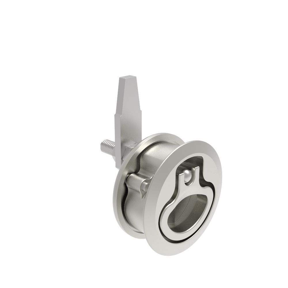 Southco Compression Latch, Medium Size, No Restriction, 18.5 - 29mm (.073 - 1.14 in) Door thickness, 39 - 52mm (2.01 - 2.52 in) Grip, 316 Stainless Steel, Electropolished
