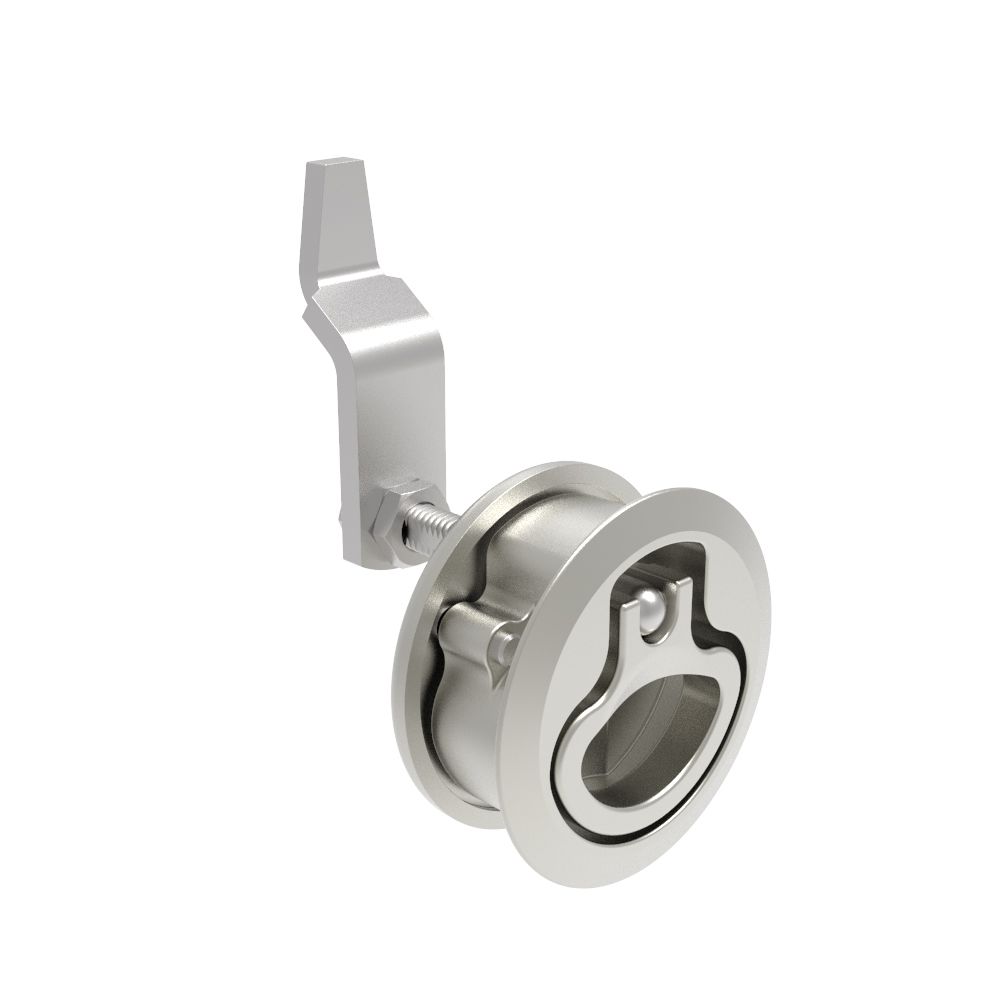 Southco Compression Latch, Medium Size, No Restriction, 18.5 - 29mm (.073 - 1.14 in) Door thickness, 27 - 40mm or 51 -64mm (1.06 - 1.57 in or 2.00 - 2.52 in) Grip, 316 Stainless Steel, Electropolished