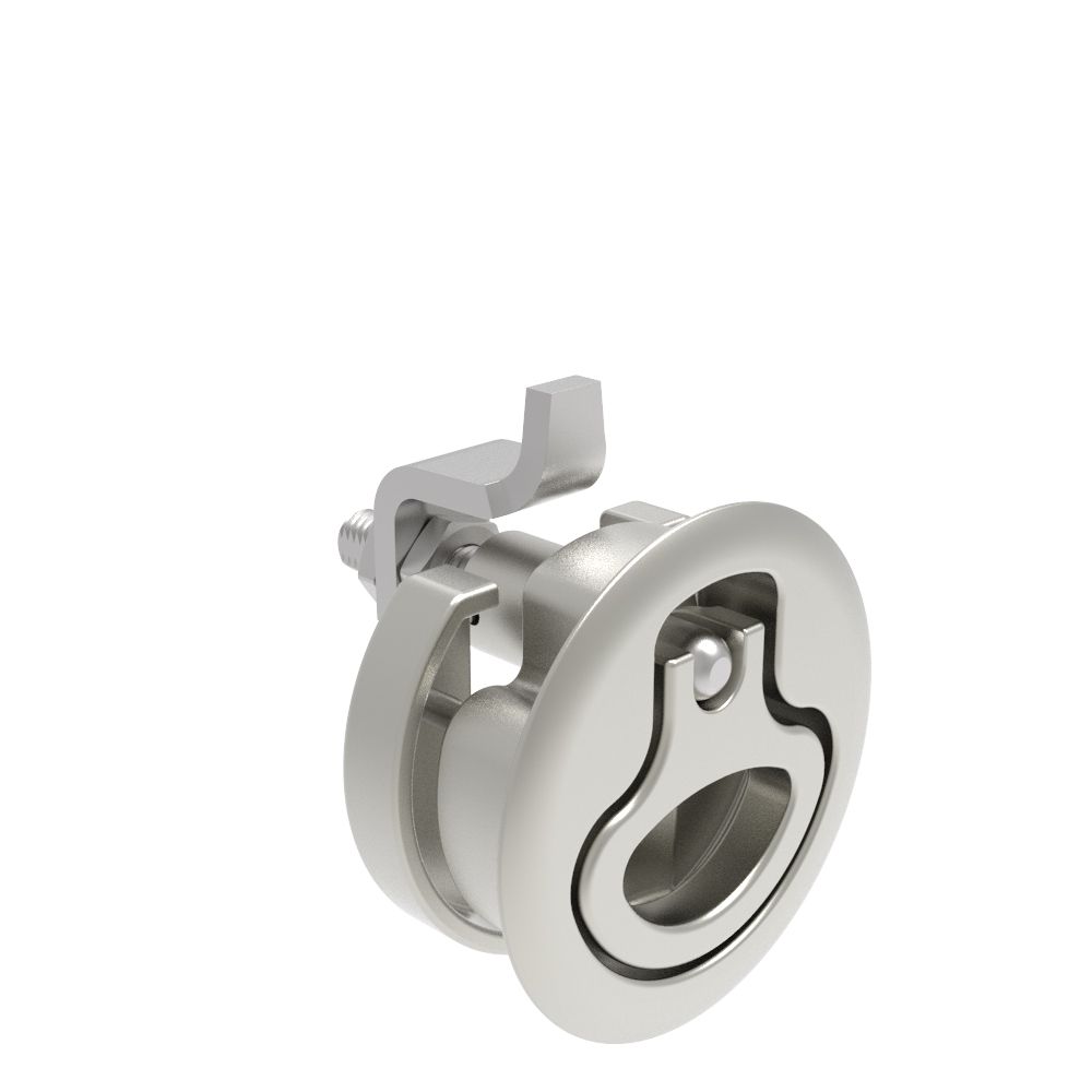 Southco Compression Latch, Large Size, No Restriction, 12 - 22.5mm (.475 - . 885 in) Door thickness, 23.5 - 35mm or 74 -88mm (.92 - 1.38 in or 2.91 - 3.47 in) Grip, 316 Stainless Steel, Electropolished