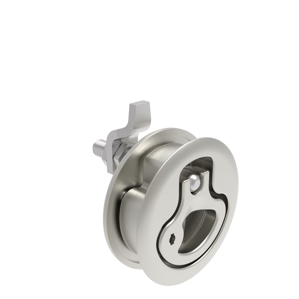 Southco Compression Latch, Large Size, Locking, 18.5 - 29mm (.073 - 1.14 in) Door thickness, 34 - 48mm or 60 -75mm (1.34 - 1.89 in or 2.36 - 2.95 in) Grip, 316 Stainless Steel, Electropolished