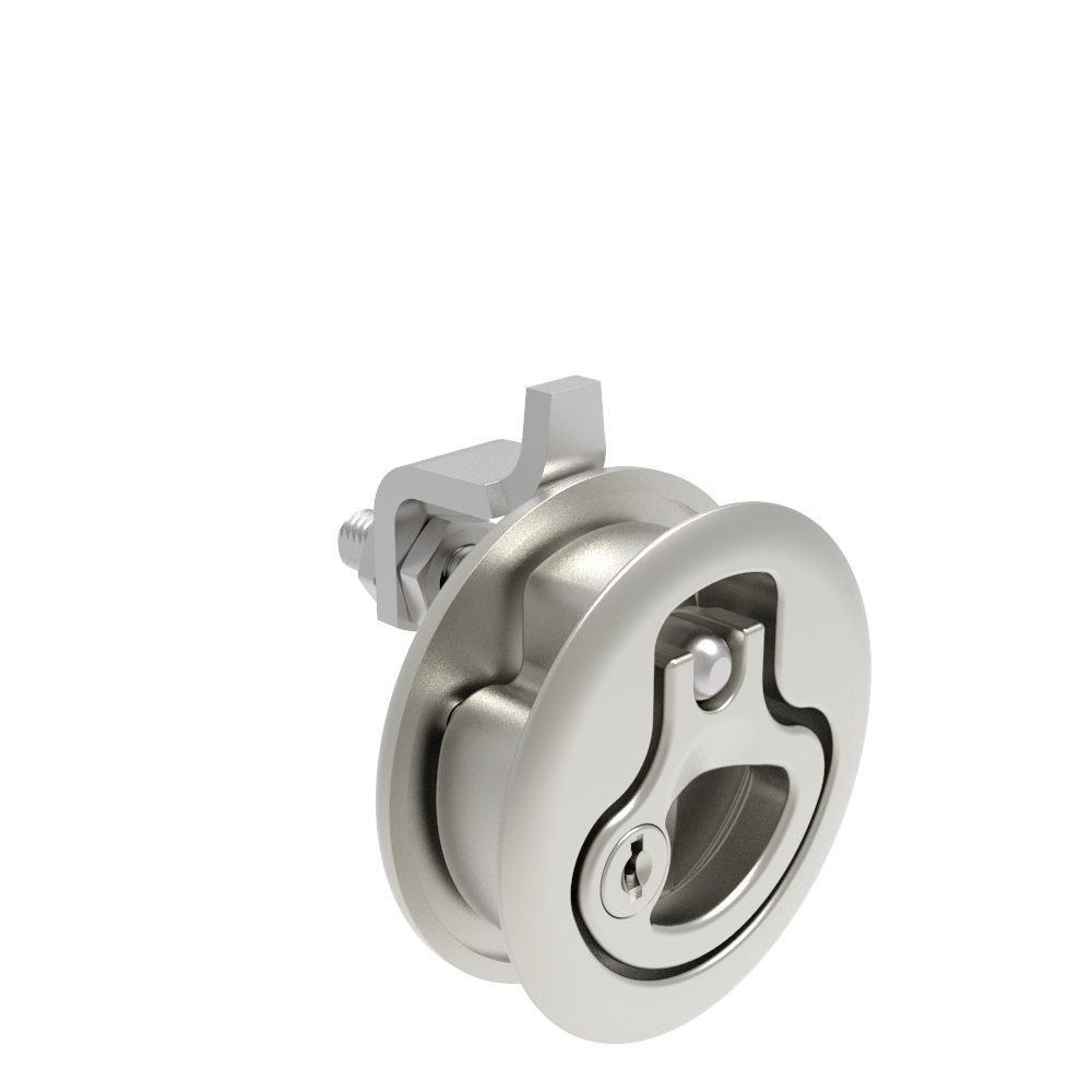 Southco Compression Latch, Large Size, Key Locking, 18.5 - 29mm (.073 - 1.14 in) Door thickness, 23.5 - 35mm or 74 -88mm (.92 - 1.38 in or 2.91 - 3.47 in) Grip, 316 Stainless Steel, Electropolished