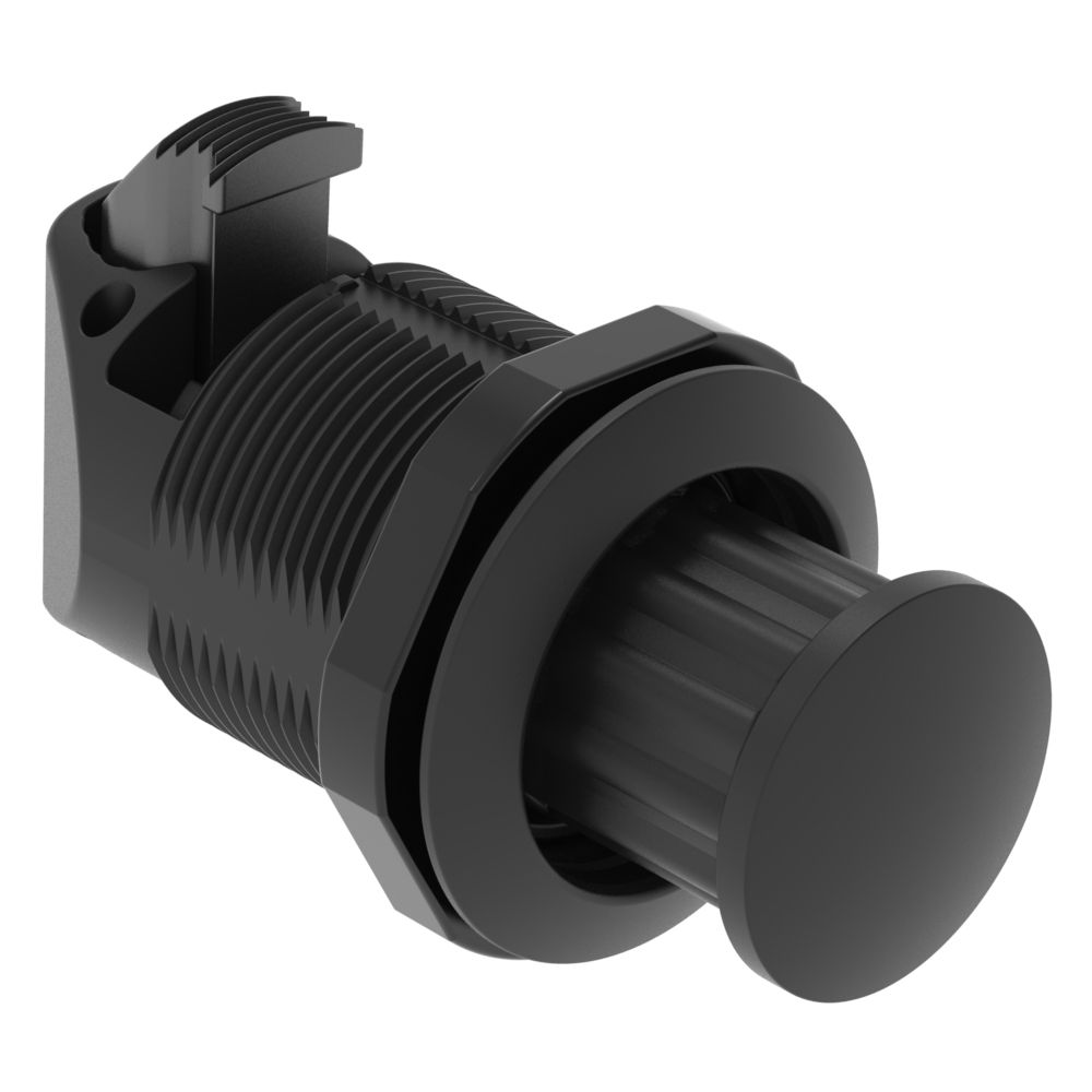 Southco Push-to-Close Latch, No Restriction, Plastic, Natural, Black