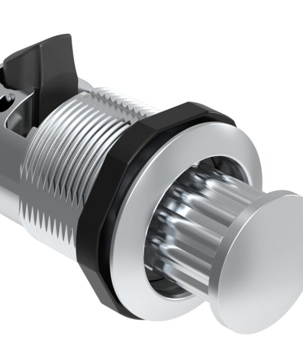 Southco Push-to-Close Latch, No Restriction, Plastic, Chrome Plated, Chrome