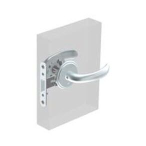 Southco McCoy Entry Door Latch, Nova Handle with Privacy Knob, Right Hand Out, 22 - 30mm (.88 - 1.19 in) Door Thickness, Satin Chrome