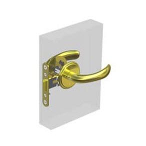 Southco McCoy Entry Door Latch, Nova Handle with Privacy Knob, Left Hand Out, 28 - 37mm (1.13 - 1.50 in) Door Thickness, Diamond Brass