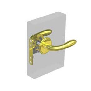 Southco McCoy Entry Door Latch, Portofino Handle with Privacy Knob, Left Hand In, 28 - 37mm (1.13 - 1.50 in) Door Thickness, Diamond Brass