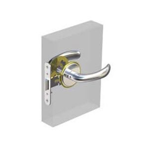 Southco McCoy Entry Door Latch, Nova Handle without Privacy Knob, Right Hand In or Left Hand Out, 22 - 30mm (.88 - 1.19 in) Door Thickness, Chrome with Diamond Brass Accent