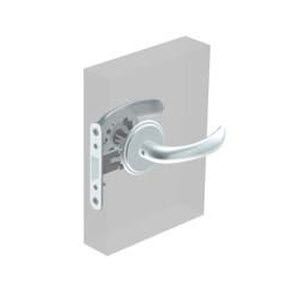 Southco McCoy Entry Door Latch, Nova Handle without Privacy Knob, Right Hand In or Left Hand Out, 22 - 30mm (.88 - 1.19 in) Door Thickness, Satin Chrome