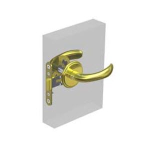 Southco McCoy Entry Door Latch, Nova Handle without Privacy Knob, Right Hand Out or Left Hand In, 28 - 37mm (1.13 - 1.50 in) Door Thickness, Diamond Brass