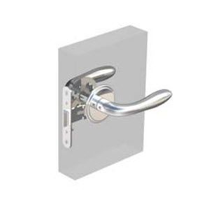 Southco McCoy Entry Door Latch, Portofino Handle without Privacy Knob, Right Hand Out or Left Hand In, 28 - 37mm (1.13 - 1.50 in) Door Thickness, Chrome