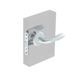 Southco McCoy Entry Door Latch, Portofino Handle without Privacy Knob, Right Hand Out or Left Hand In, 22 - 30mm (.88 - 1.19 in) Door Thickness, Satin Chrome