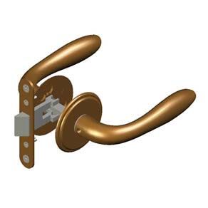 Southco McCoy Entry Door Latch, Portofino Handle without Privacy Knob, Right Hand In or Left Hand Out, 28 - 37mm (1.13 - 1.50 in) Door Thickness, Diamond Brass