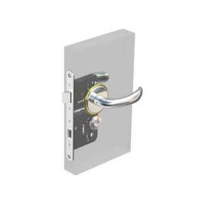 Southco McCoy Star Entry Door Latch, Nova Handle, Star Key Lock, Right Hand In, 22 - 30mm (.88 - 1.19 in) Door Thickness, Chrome with Diamond Brass Accent
