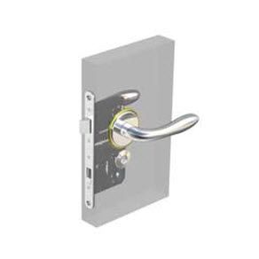 Southco McCoy Star Entry Door Latch, Portifino Handle, Star Key Lock, Left Hand Out, 28 - 37mm (1.13 - 1.50 in) Door Thickness, Chrome with Diamond Brass Accent