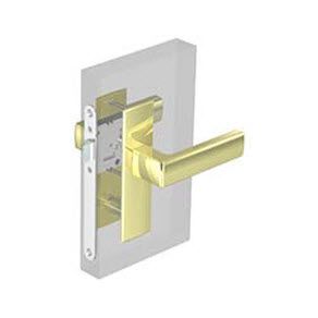 Southco McCoy Star Entry Door Latch, Nordic Handle, Star Key Lock, Left Hand Out, 36.5 - 45mm (1.44 - 1.75 in) Door Thickness, Diamond Brass