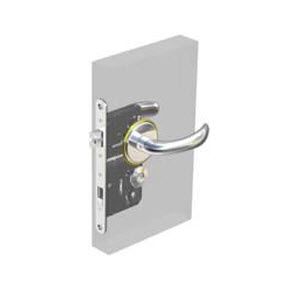 Southco McCoy Star Entry Door Latch, Nova Handle, Star Key Lock, Right Hand Out, 28 - 37mm (1.13 - 1.50 in) Door Thickness, Chrome with Diamond Brass Accent