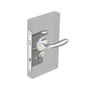 Southco McCoy Star Entry Door Latch, Portifino Handle, Star Key Lock, Right Hand Out, 36.5 - 45mm (1.44 - 1.75 in) Door Thickness, Chrome