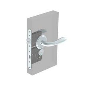 Southco McCoy Star Entry Door Latch, Portifino Handle, Star Key Lock, Right Hand In, 22 - 30mm (.88 - 1.19 in) Door Thickness, Satin Chrome
